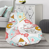 Maneki Neko Lucky Cat Fan Sakura Bean Bag Cover