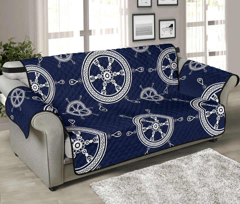 nautical steering wheel design pattern Sofa Cover Protector