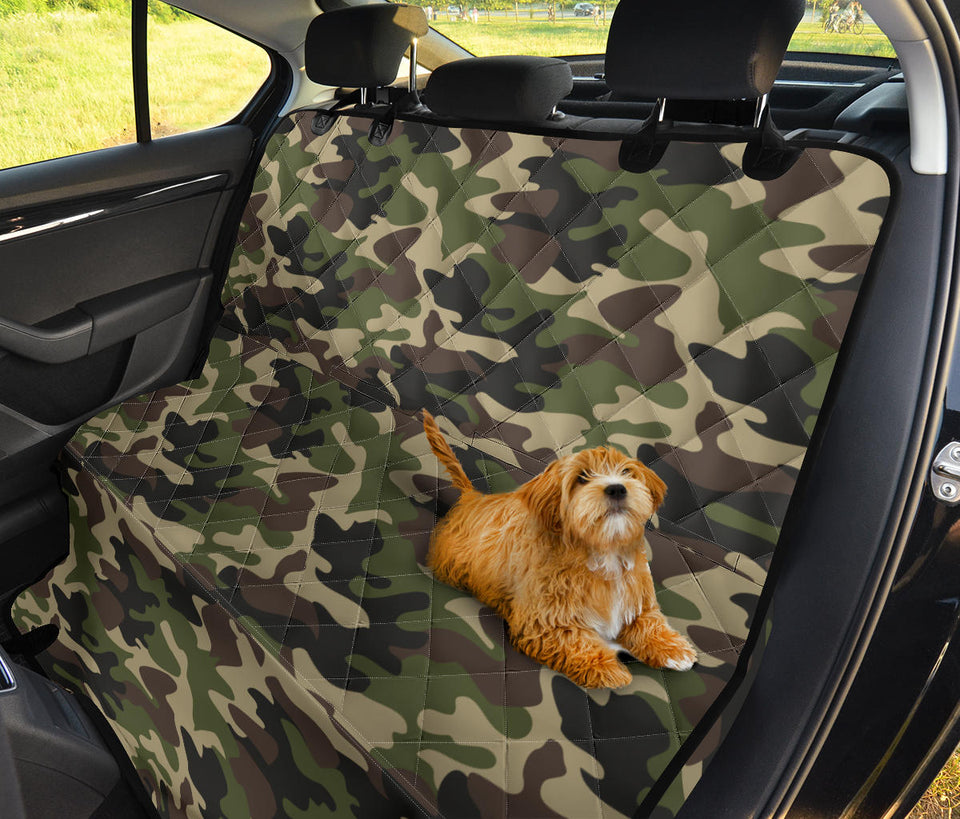 Dark Green Camo Camouflage Pattern Dog Car Seat Covers