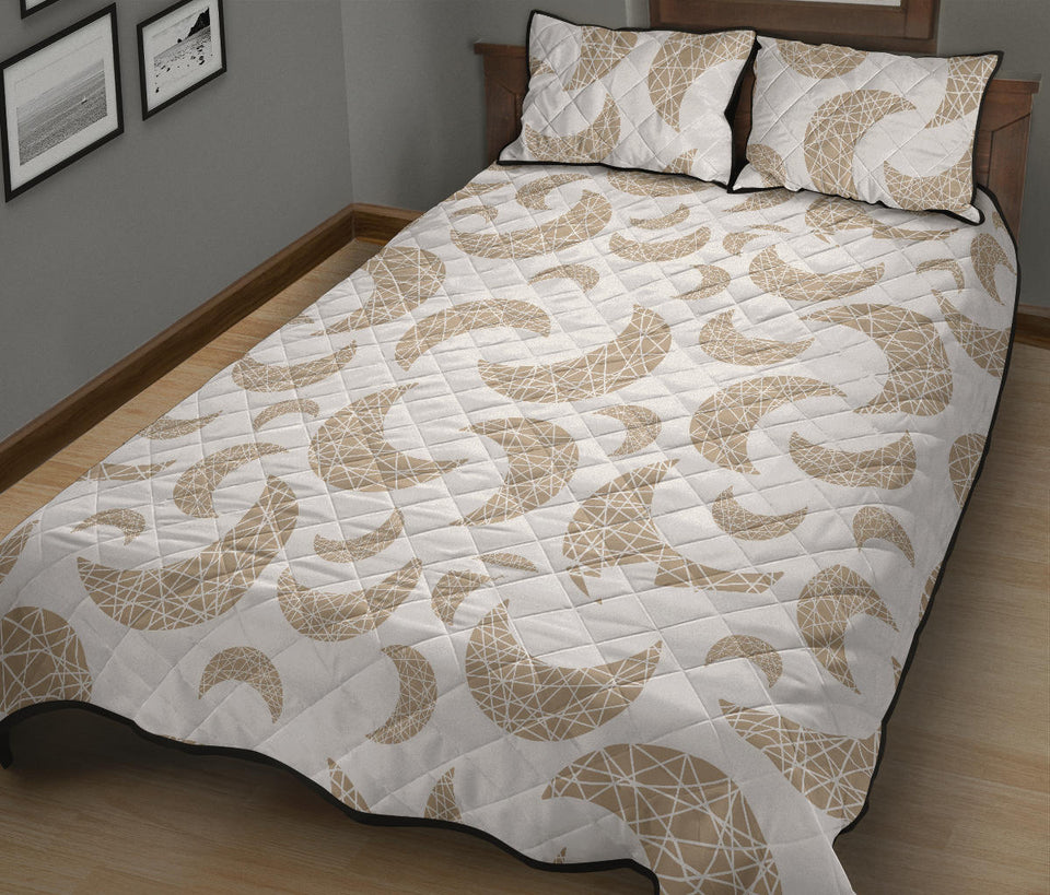 Cool gold moon abstract pattern Quilt Bed Set