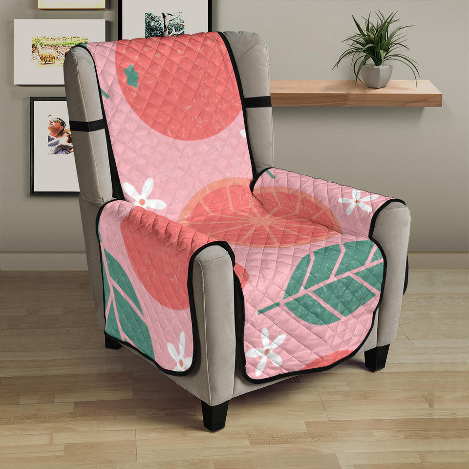 Grapefruit leaves flower pink background Chair Cover Protector
