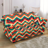 Zigzag  Chevron Colorful Pattern Loveseat Couch Slipcover