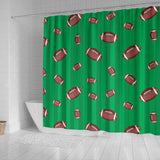 American Football Ball Field Background Shower Curtain Fulfilled In US