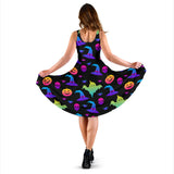 Colorful Halloween Background Sleeveless Midi Dress