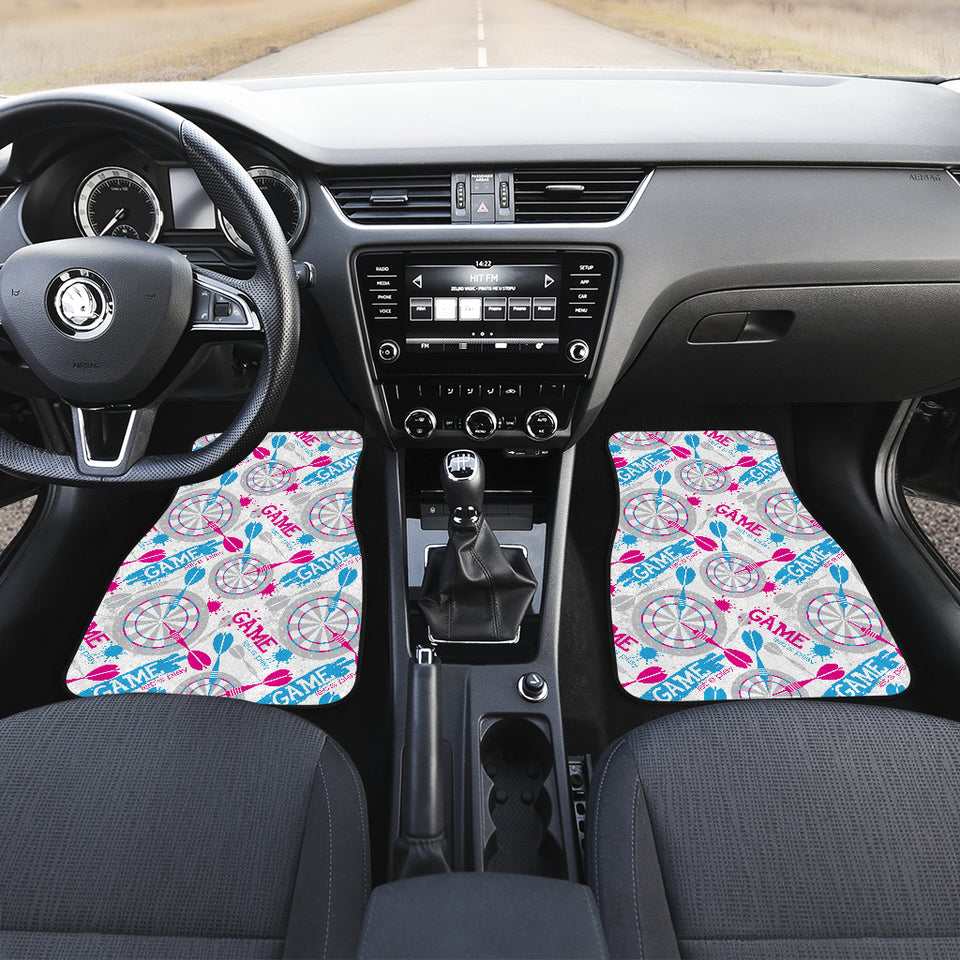 Darts Pattern Print Design 01 Front and Back Car Mats