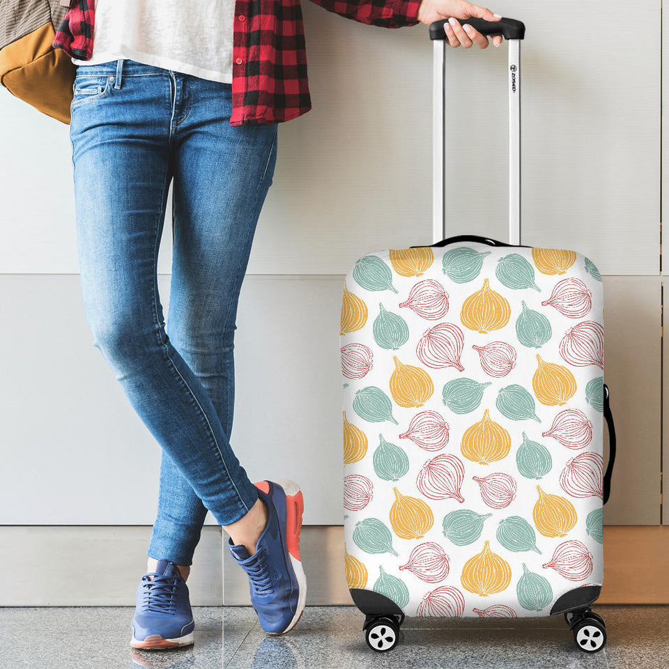 Colorful Onions White Background Luggage Covers