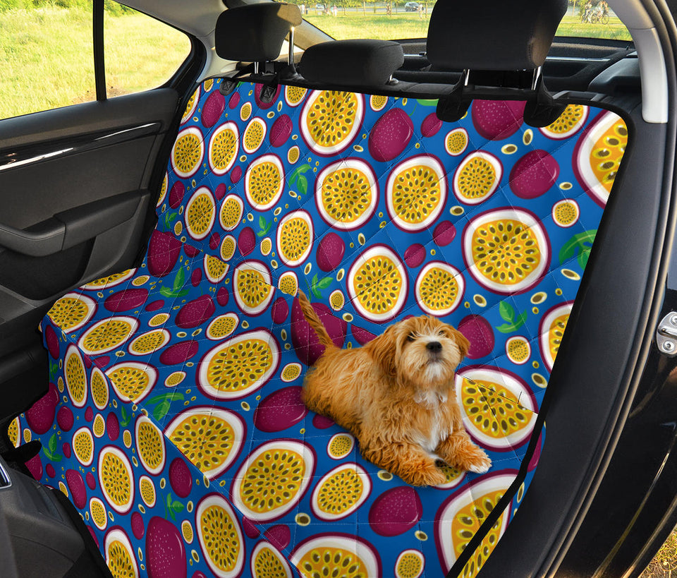 Passion Fruit Blue Background Dog Car Seat Covers