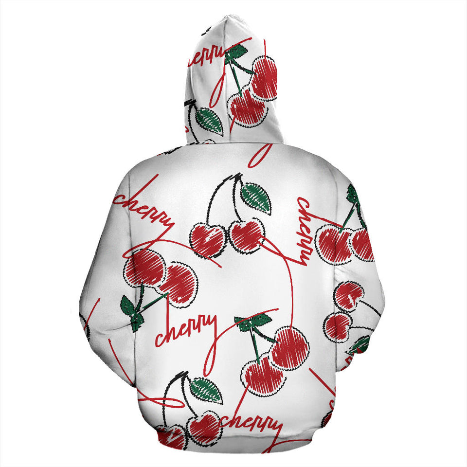 Hand Drawn Cherry Pattern Men Women Pullover Hoodie