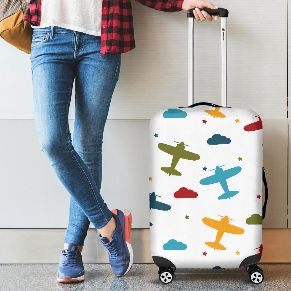 Airplane Star Cloud Colorful Luggage Covers