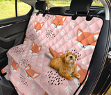 Cute Fox Pattern Pink Background Dog Car Seat Covers