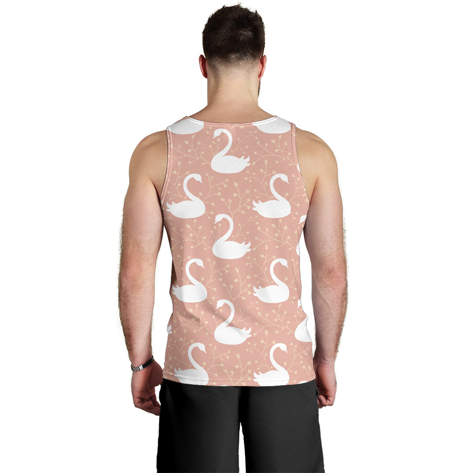 Swan flower light pink background Men Tank Top