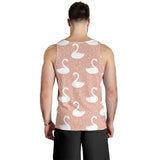 Swan flower light pink background Men Tank Top