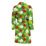 Ladybug Pattern Print Design 01 Men's Bathrobe