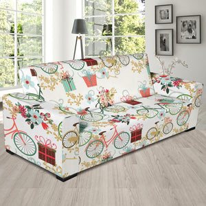Bicycle Pattern Print Design 05 Sofa Slipcover