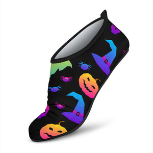 Colorful Halloween Background Aqua Shoes