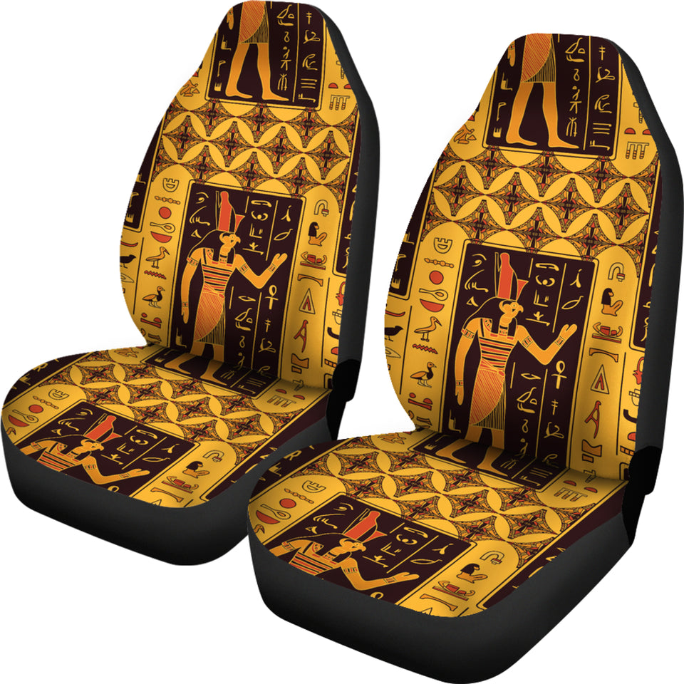 Egypt Hieroglyphics Pattern Print Design 05 Universal Fit Car Seat Covers