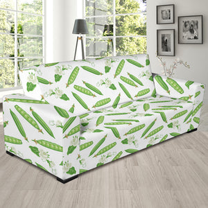 Green Peas Pattern Print Design 04 Sofa Slipcover