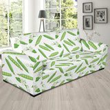 Green Peas Pattern Print Design 04 Sofa Slipcover