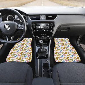 Teddy Bear Pattern Print Design 01 Front Car Mats