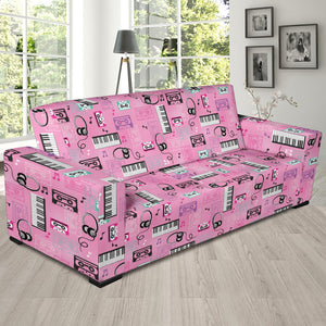 Piano Pattern Print Design 01  Sofa Slipcover