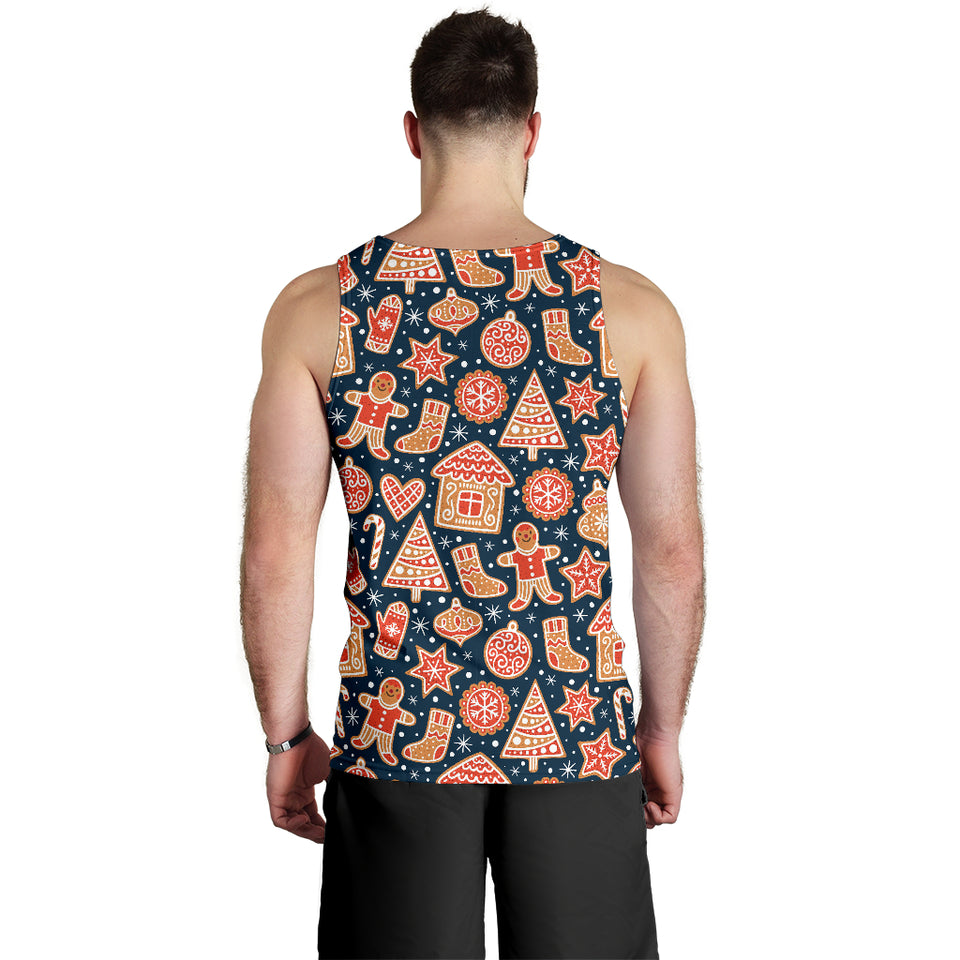 Christmas gingerbread cookie pattern Men Tank Top