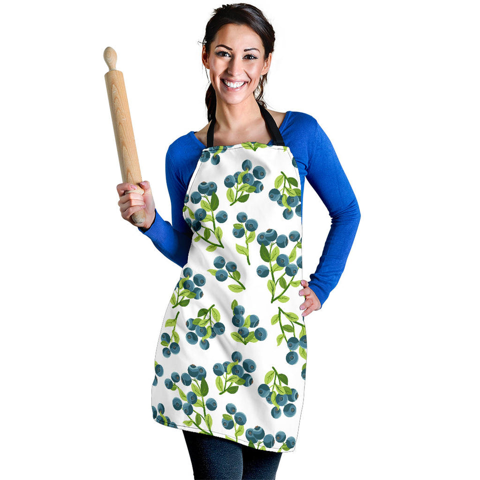 Blueberry White Background Adjustable Apron