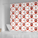 Daruma Japanese Wooden Doll Design Pattern Shower Curtain Fulfilled In US
