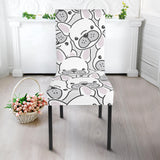 Cute French Bulldog Head Pattern Dining Chair Slipcover
