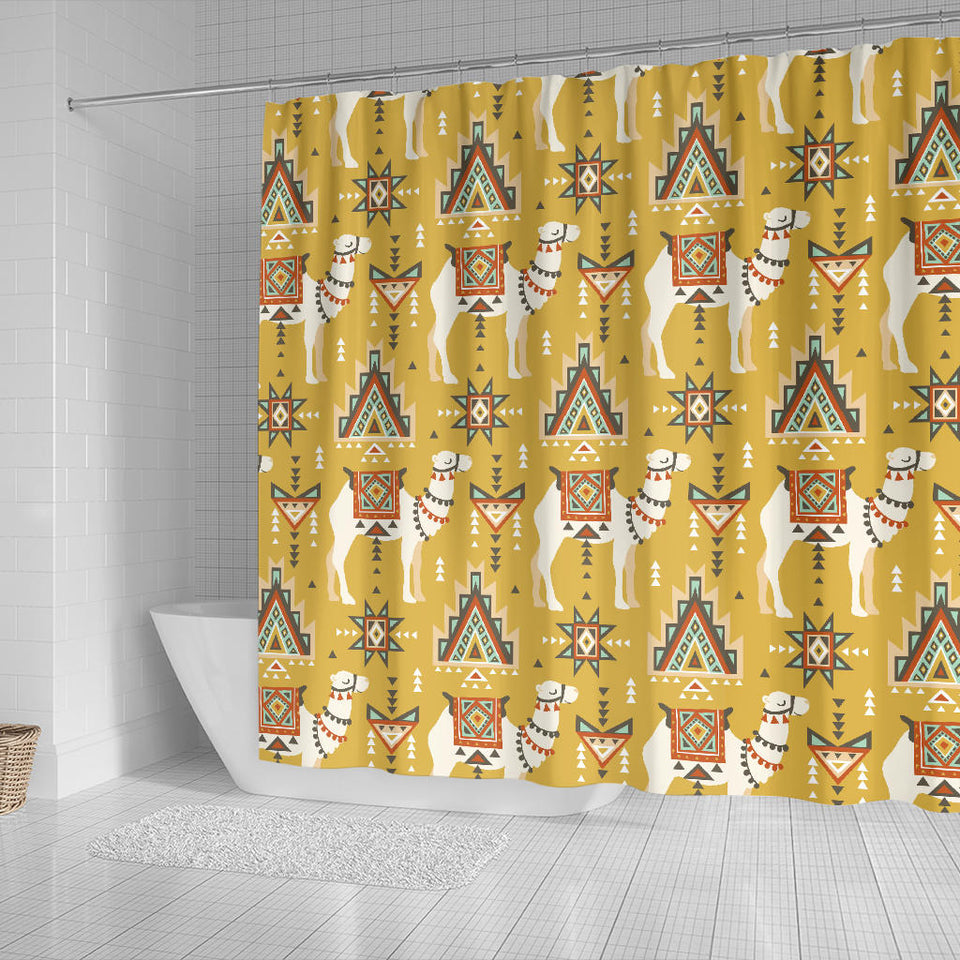 Camels Ethnic Motif Pattern Shower Curtain Fulfilled In US