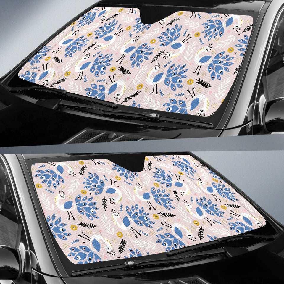 Cute Peacock Pattern Car Sun Shade