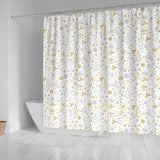 Christmas Tree Christmas Element Silver Gold Pattern Shower Curtain Fulfilled In US