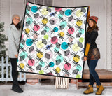 Dragonflies Ginkgo Leaves Pattern Premium Quilt