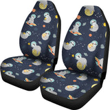 Cute Sloth Astronaut Star Planet Rocket Pattern  Universal Fit Car Seat Covers