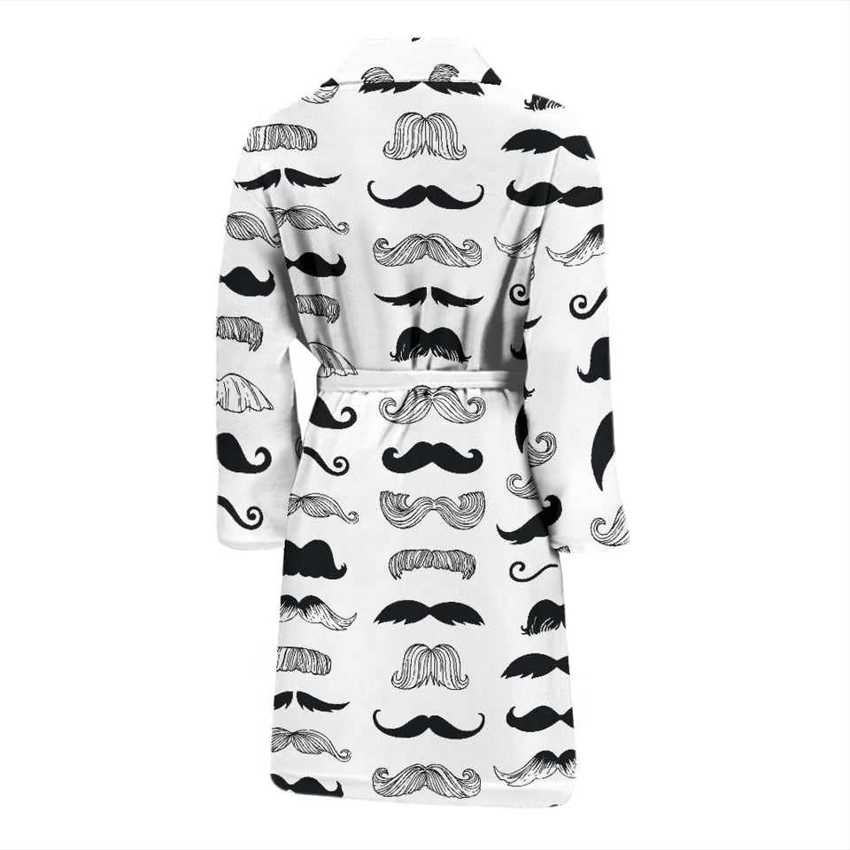 Mustache Beard Pattern Print Design 04 Men's Bathrobe