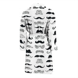 Mustache Beard Pattern Print Design 04 Men's Bathrobe
