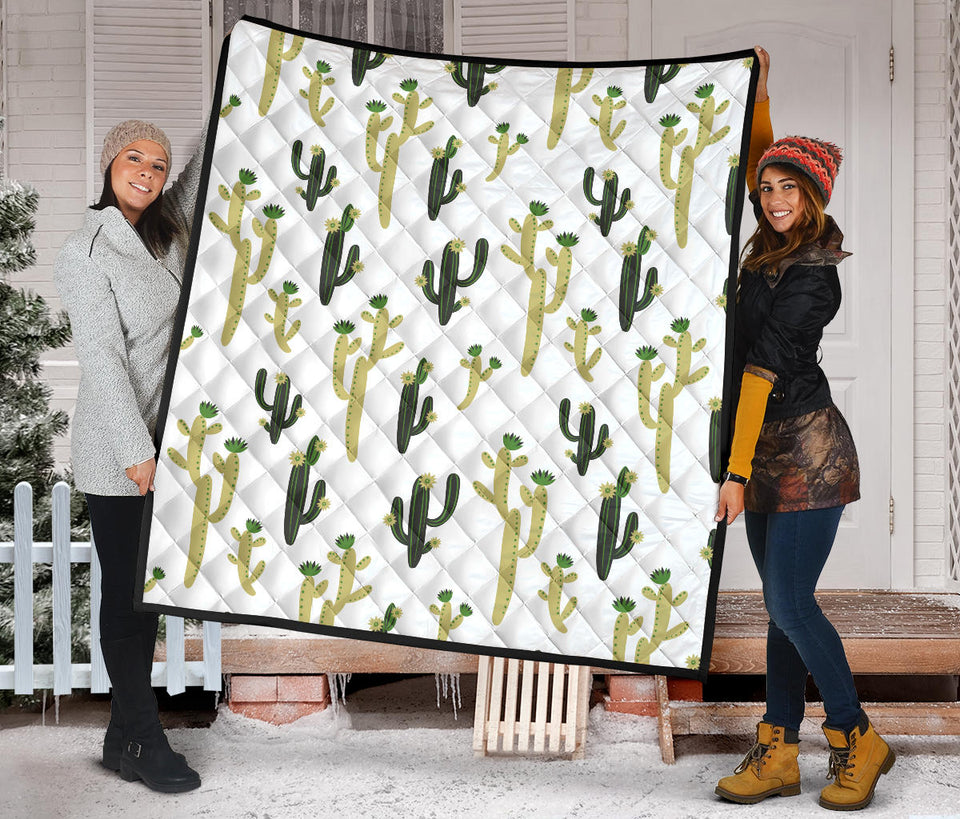 Cute Cactus Pattern Premium Quilt