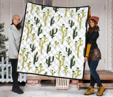 Cute Cactus Pattern Premium Quilt
