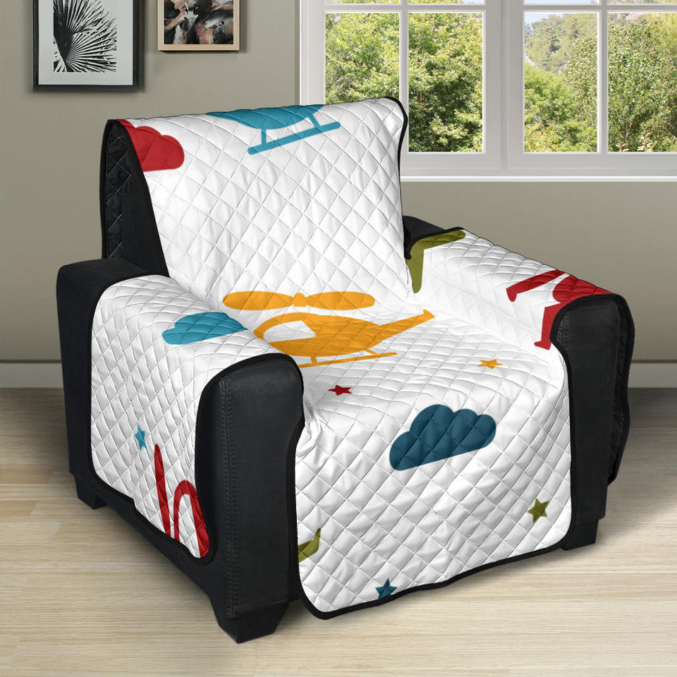 Colorful helicopter pattern Recliner Cover Protector