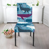 Whale Design Pattern Dining Chair Slipcover