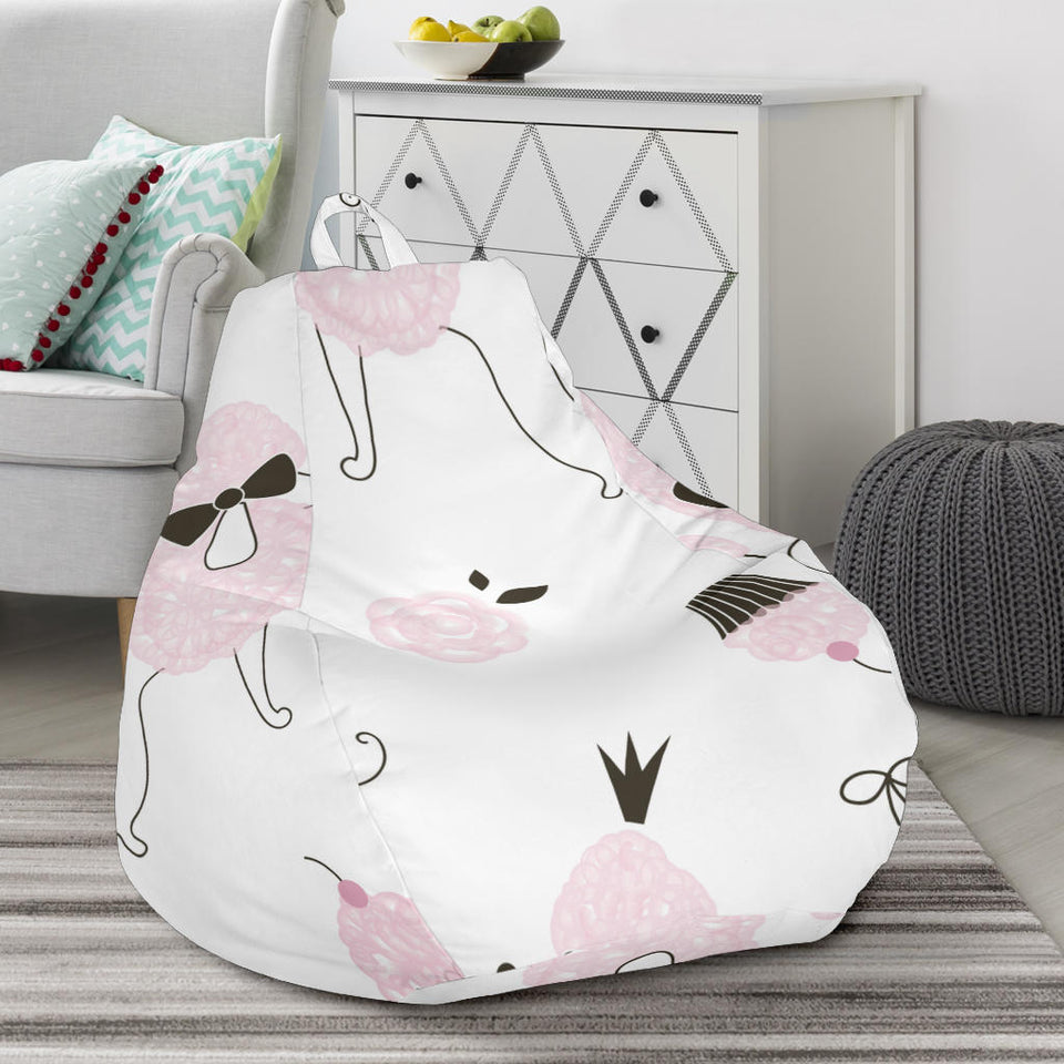 Poodle Dog Rose Cake Pattern Bean Bag Cover