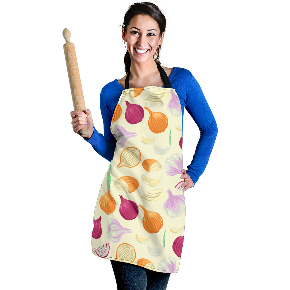 Onion Garlic White Red Pattern Adjustable Apron