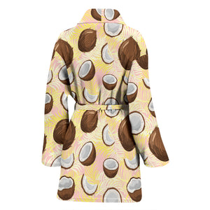 Coconut Pattern Print Design 05 Women's Bathrobe