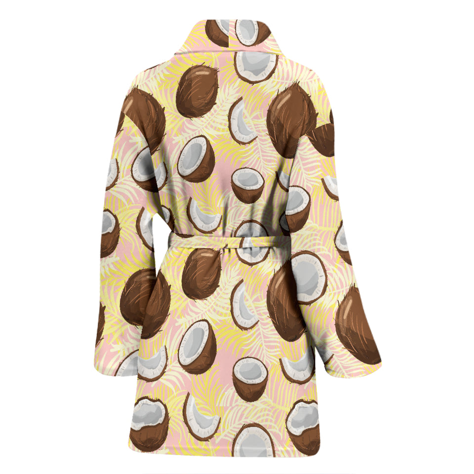 Coconut Pattern Print Design 05 Women's Bathrobe
