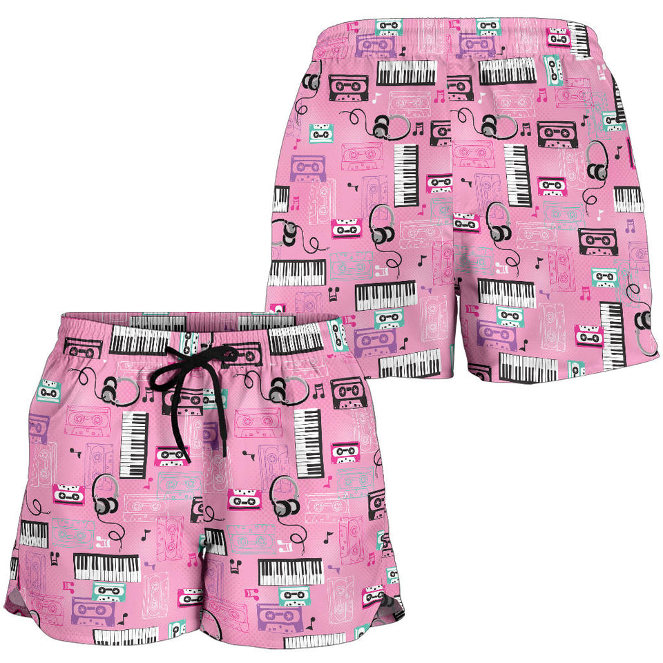 Piano Pattern Print Design 01 Women Shorts