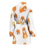 Brown Pomeranian Pattern Women'S Bathrobe