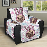 Cute pug hat rabbit costume pattern Recliner Cover Protector