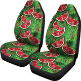 Watermelons Tropical Palm Leaves Pattern Background  Universal Fit Car Seat Covers
