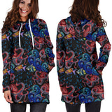 Octopus Sea Wave Tropical Fishe Pattern Women'S Hoodie Dress