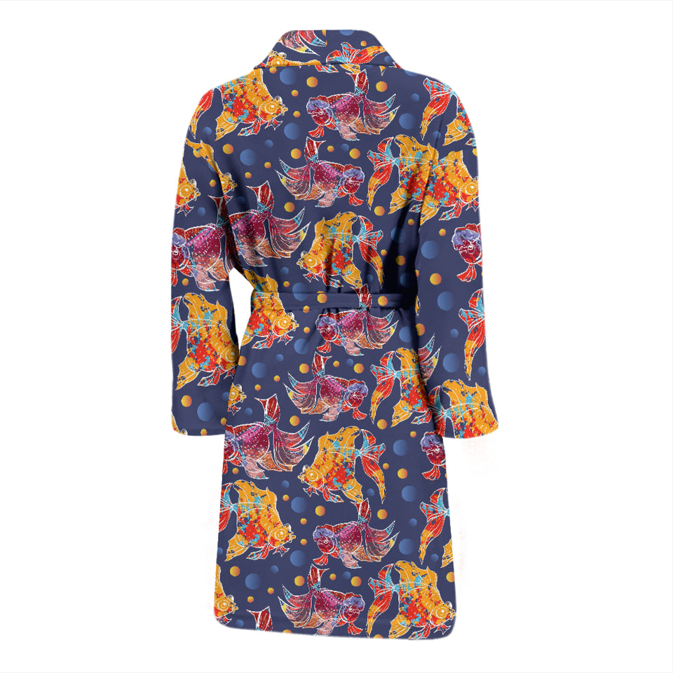 Goldfish Pattern Print Design 05 Men's Bathrobe