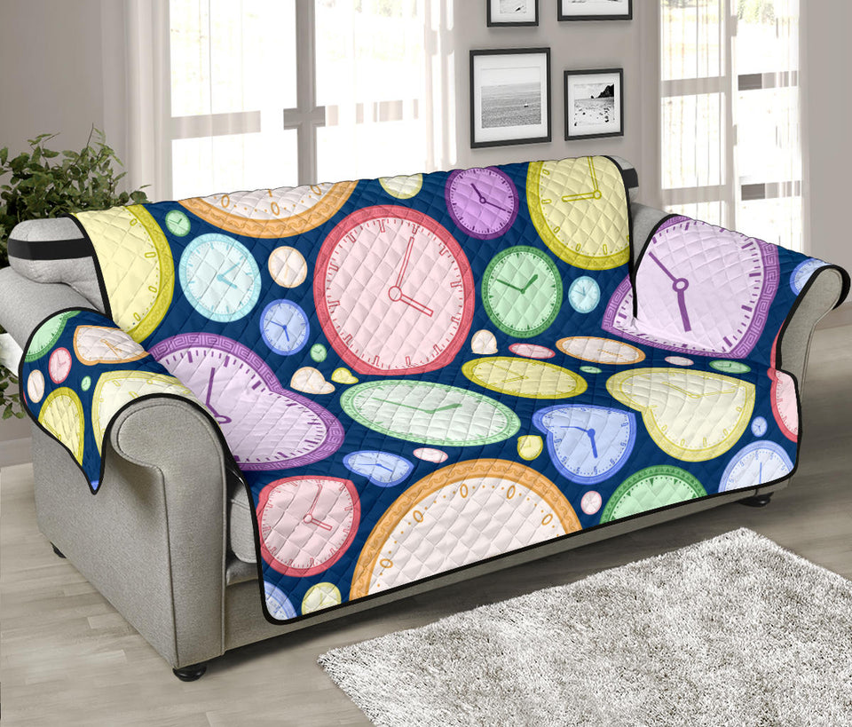 Colorful clock background Sofa Cover Protector